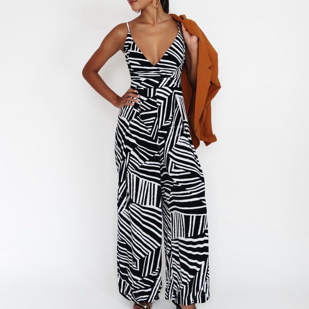 Fighting Eel Coveted Stripes Jumpsuit sz L